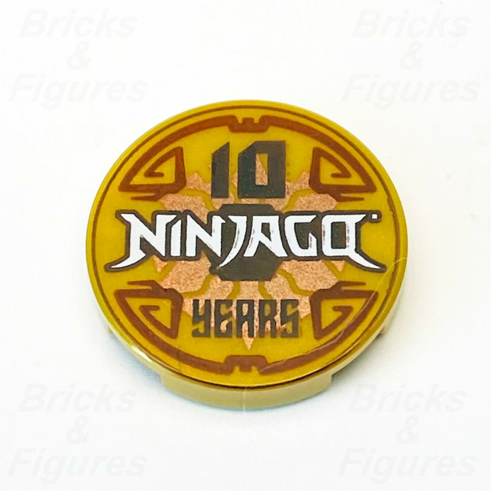 Ninjago LEGO "10 NINJAGO YEARS" Golden Tile Part 71736 71741 71735 71737 71738 - Bricks & Figures